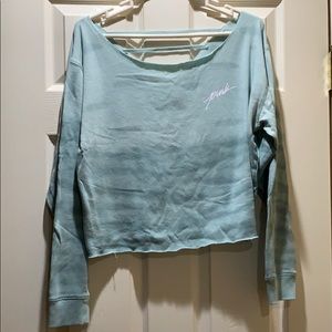 PINK off shoulder sweater w/ ladder back